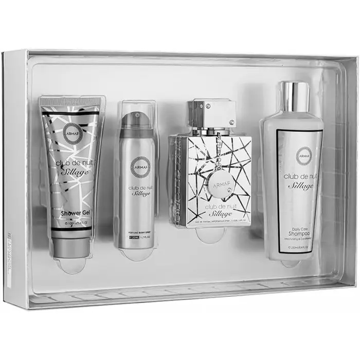 Комплект унисекс Armaf Club De Nuit Sillage - Eau de Parfum 105 мл + Дезодорант 50 мл + Душ гел 100 мл + Шампоан 250 мл---Комплект унисекс Armaf Club De Nuit Sillage - Eau de Parfum 105 мл + Deodorant 50 мл + Gel de duș 100 мл + Șampon 250 мл Preț redus